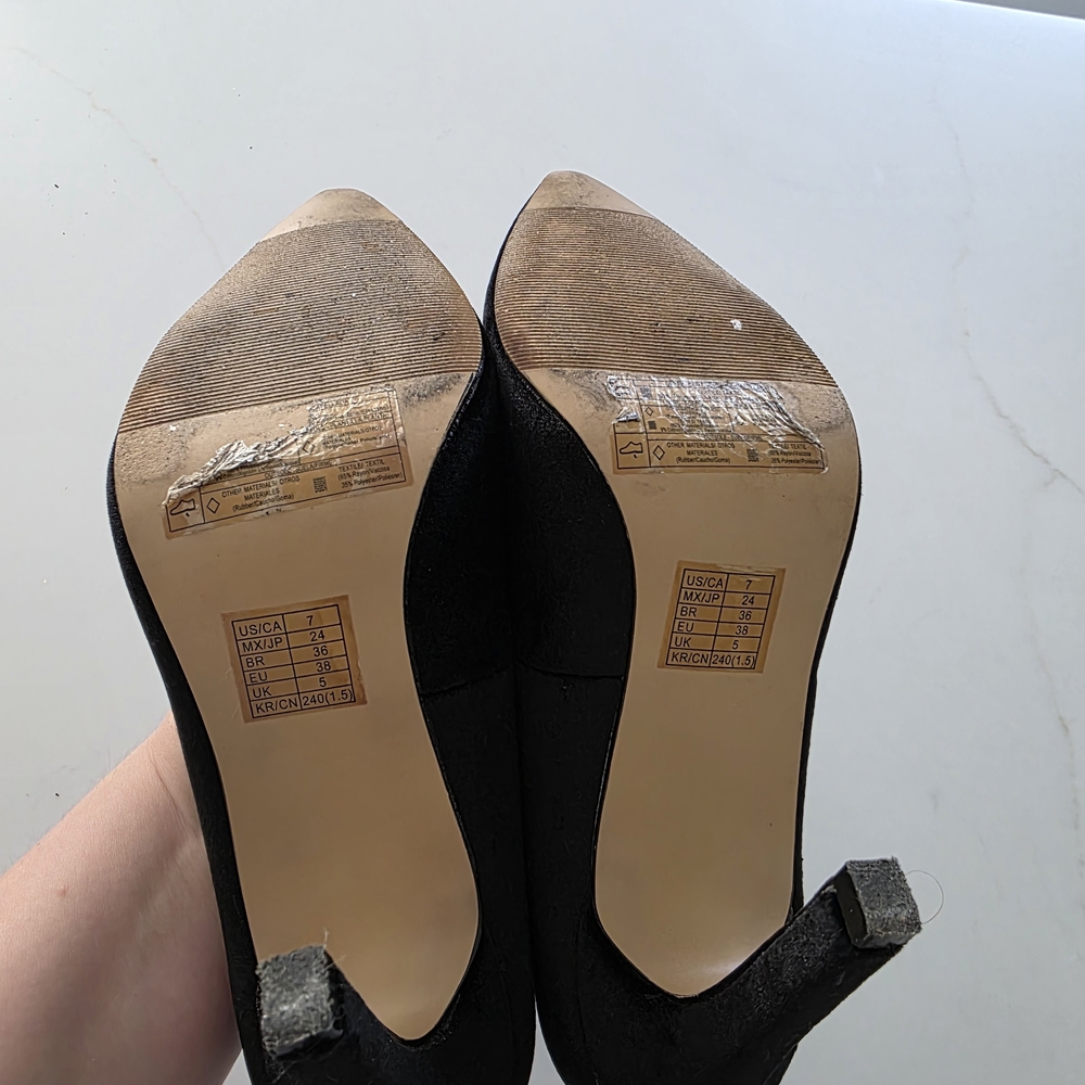 Velvet Black Heels - Picture 3 of 4